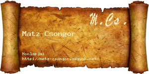 Matz Csongor névjegykártya