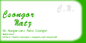 csongor matz business card